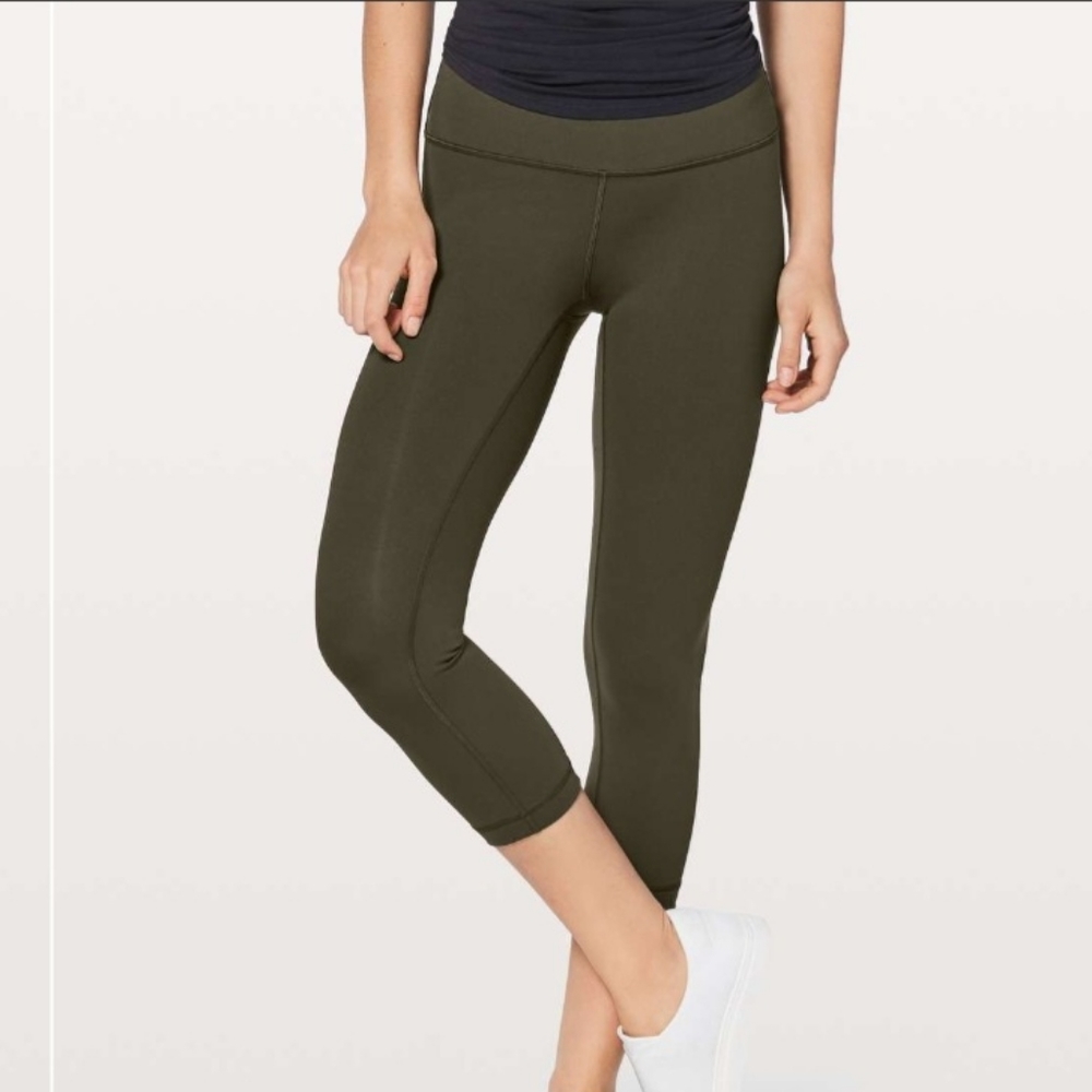 Lululemon Wunder Under high rise crop dark olive